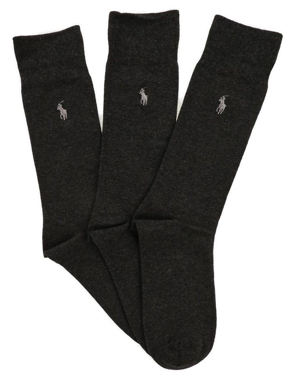 Set de calceta comfort Polo Ralph Lauren de algodón para hombre 3 pares