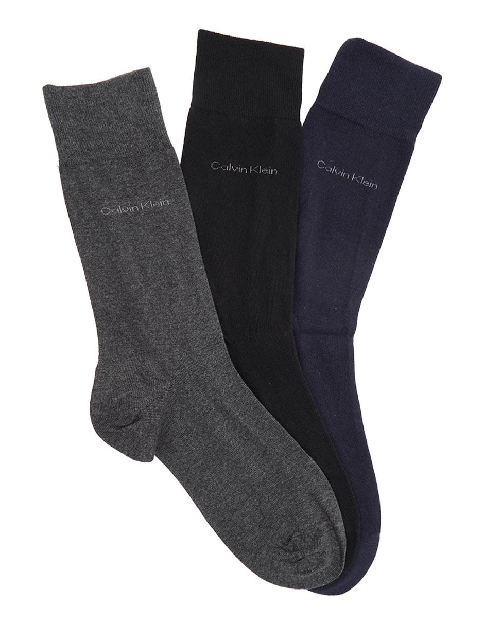 Set de calceta comfort Calvin Klein de algodón para hombre 3 pares