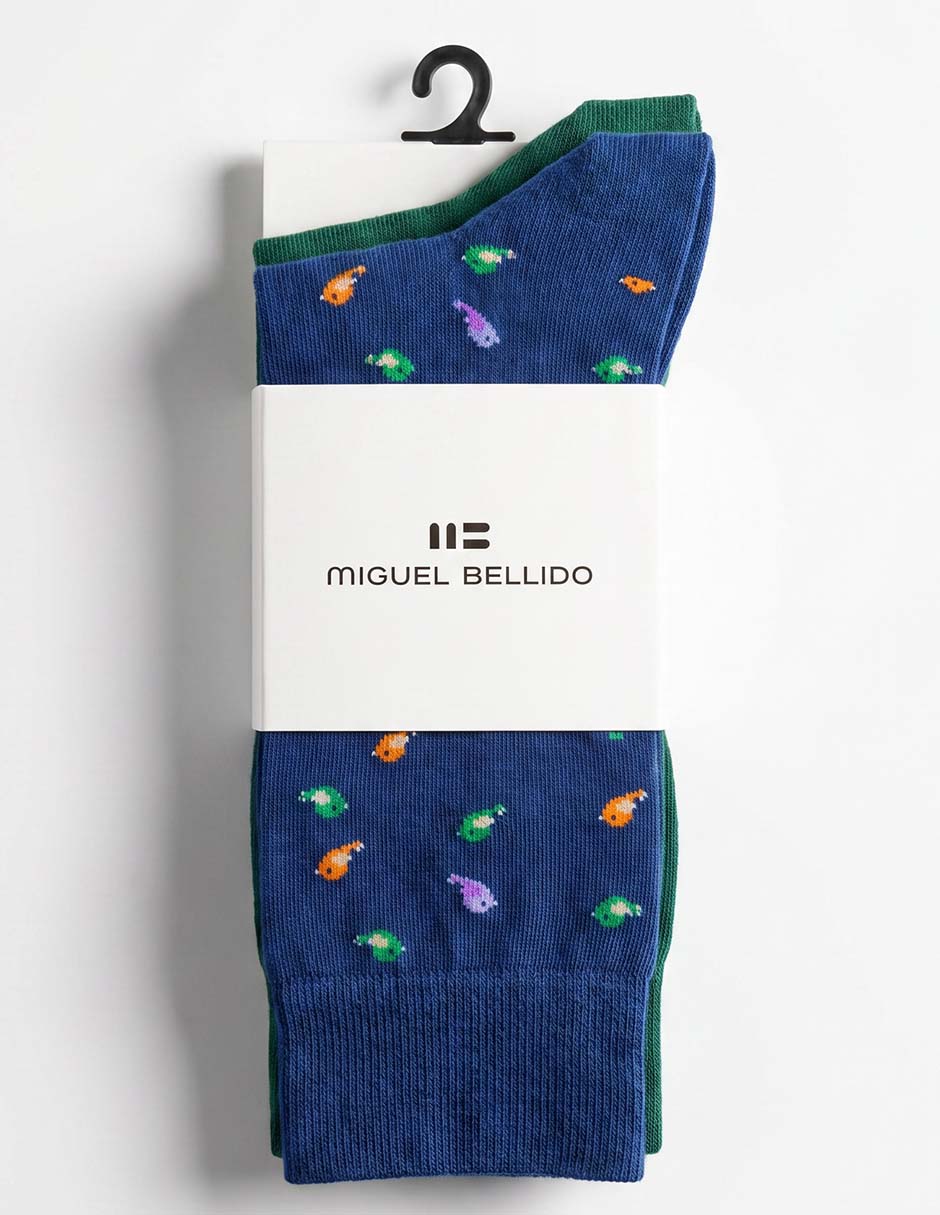 Set de calcetín Miguel Bellido de algodón para hombre 2 pares