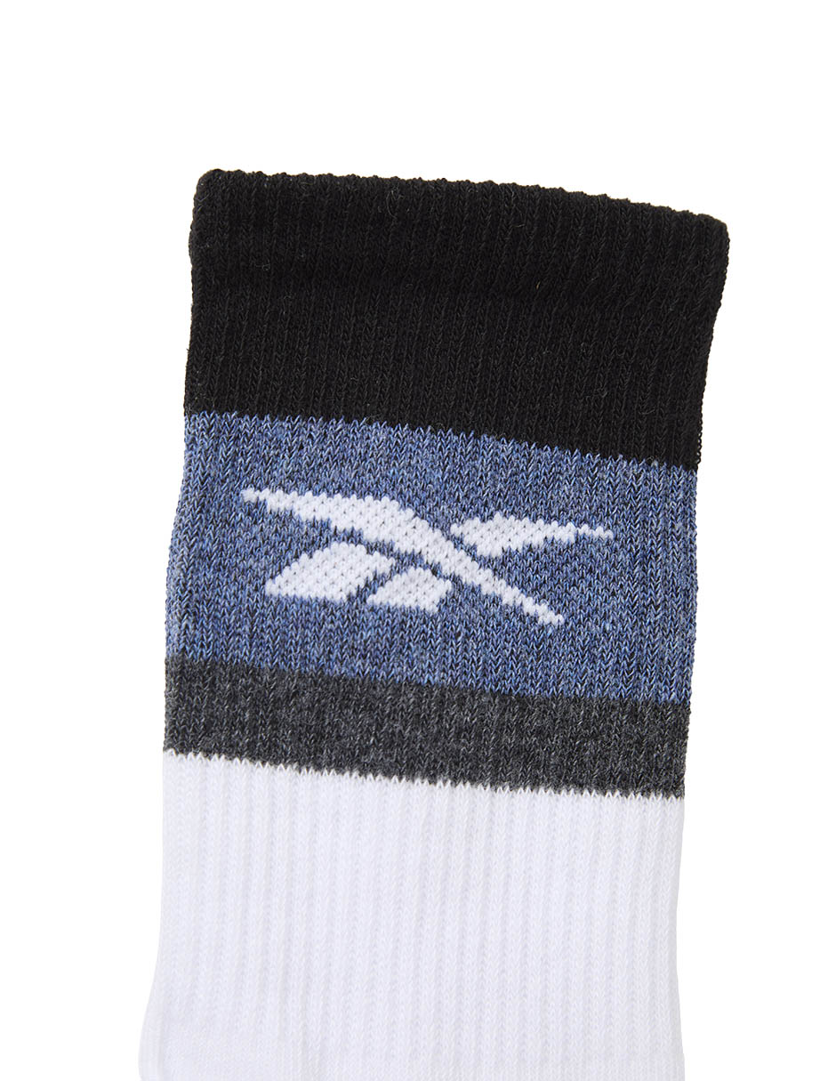 Set de calceta reebok de algodón para hombre 3 pares