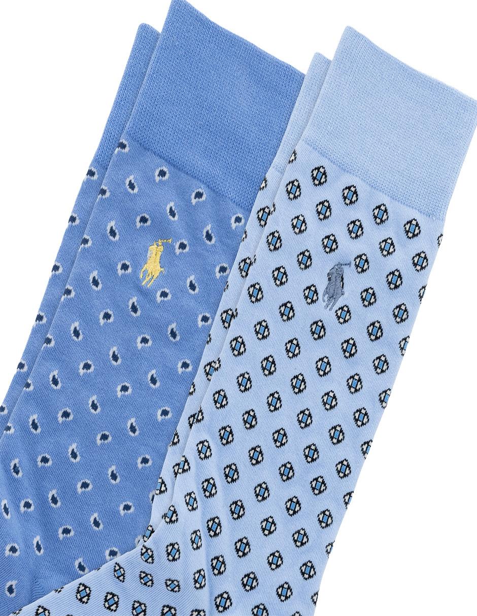 Set de calcetín polo rl de algodón para hombre 2 pares