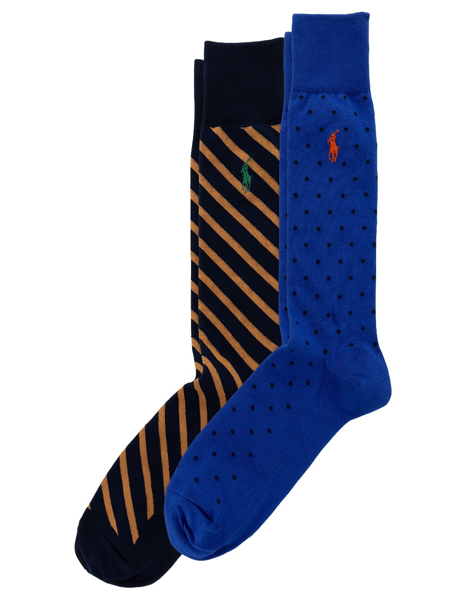 Set de calcetín Polo RL de algodón para hombre 2 pares Set de calcetín Polo RL de algodón para hombre 2 pares