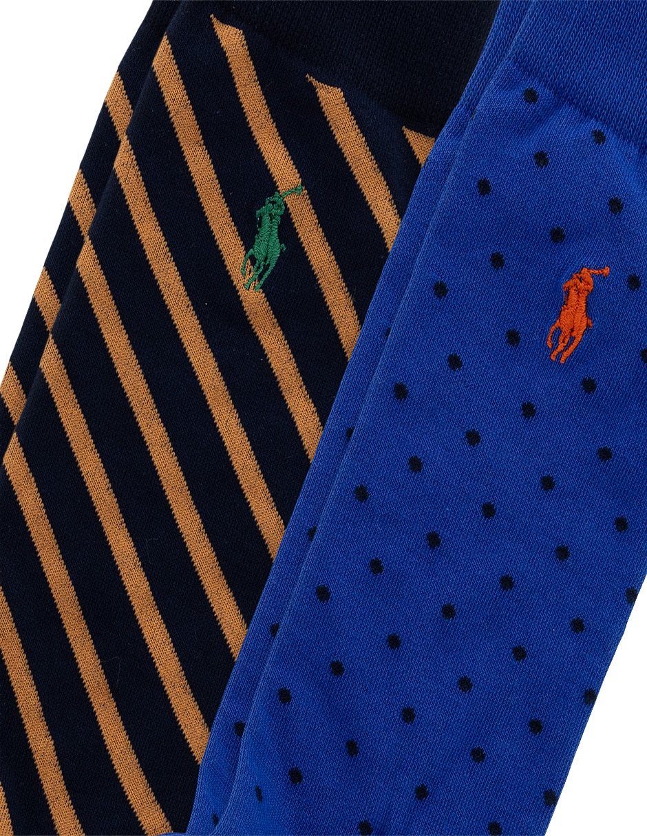Set de calcetín Polo RL de algodón para hombre 2 pares 3