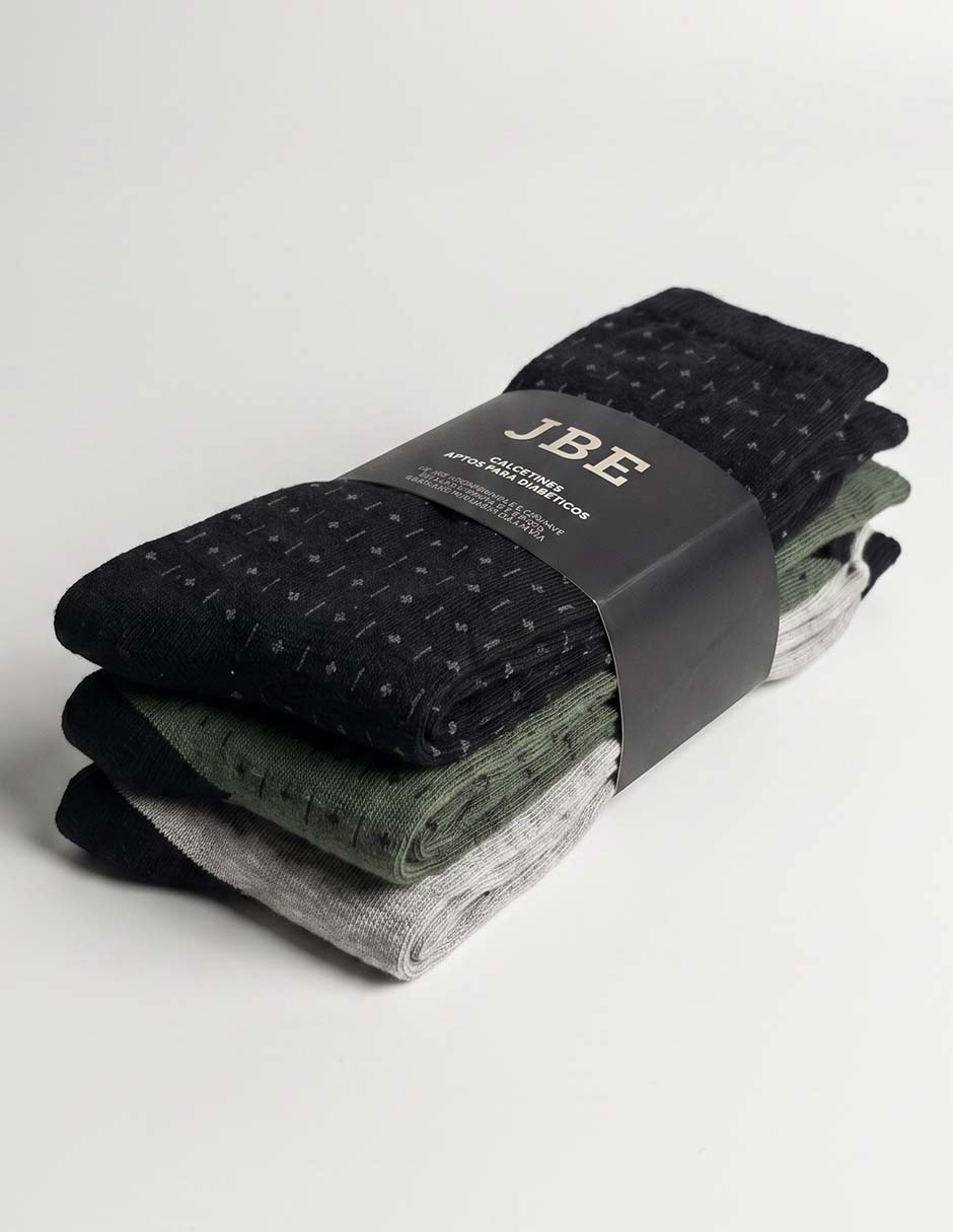 Calcetín de algodón 3 pares para hombre 1