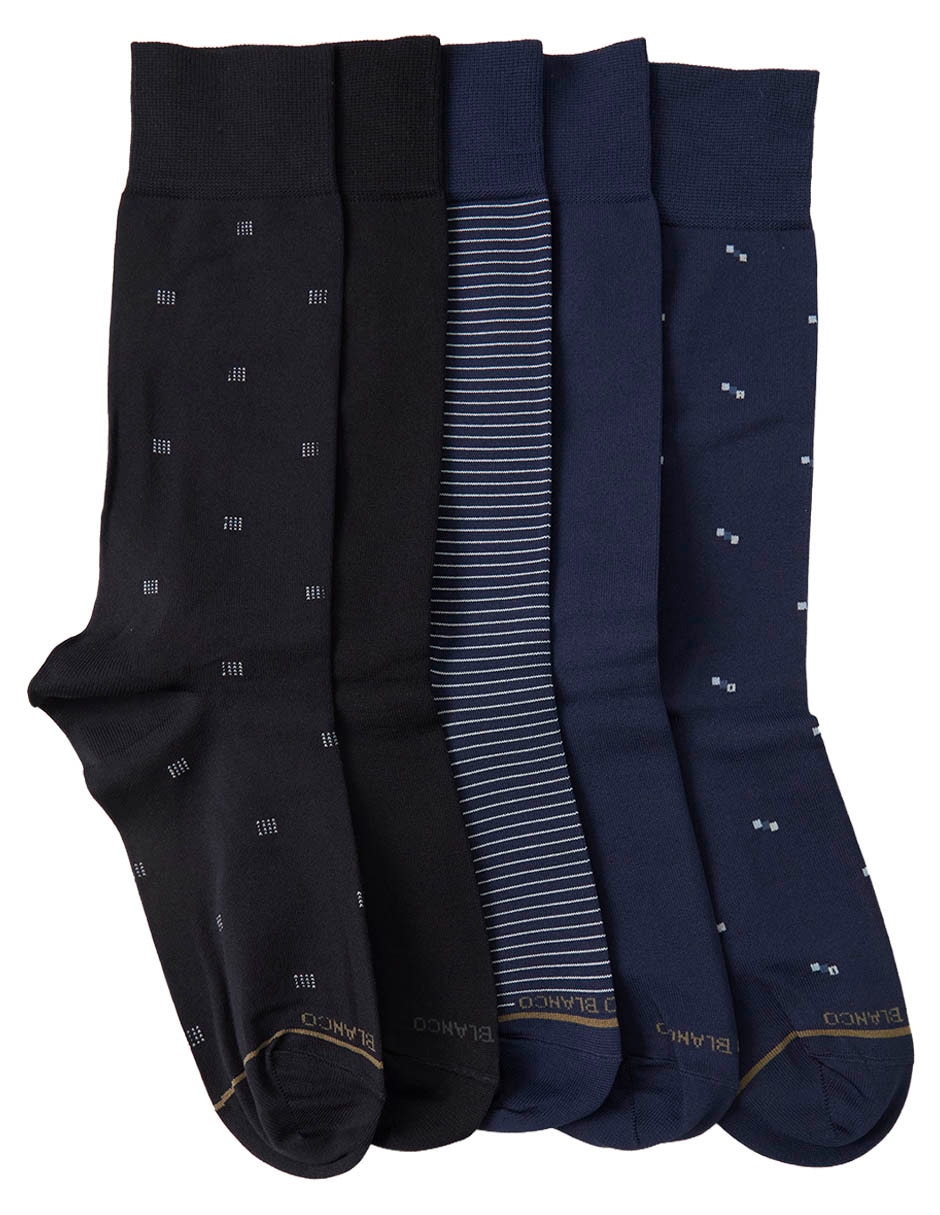 Calcetín comfort punto blanco para hombre 5 pares