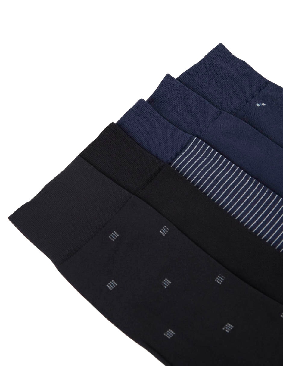 Calcetín comfort punto blanco para hombre 5 pares