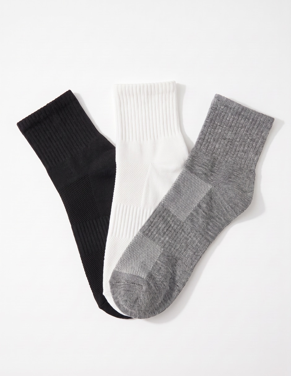 Set de calceta transpirable de algodón hombre 3 pares 2