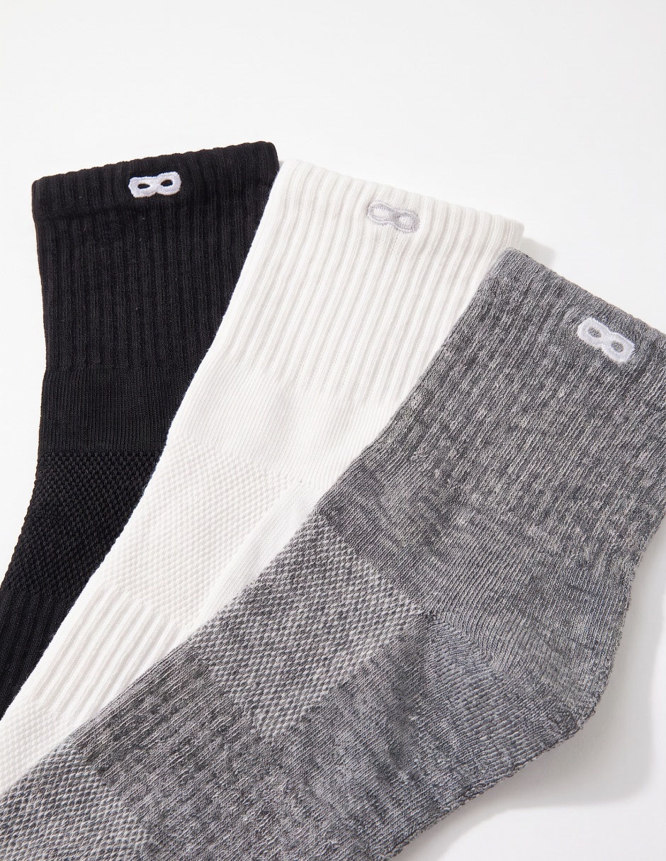 Set de calceta transpirable de algodón hombre 3 pares 4