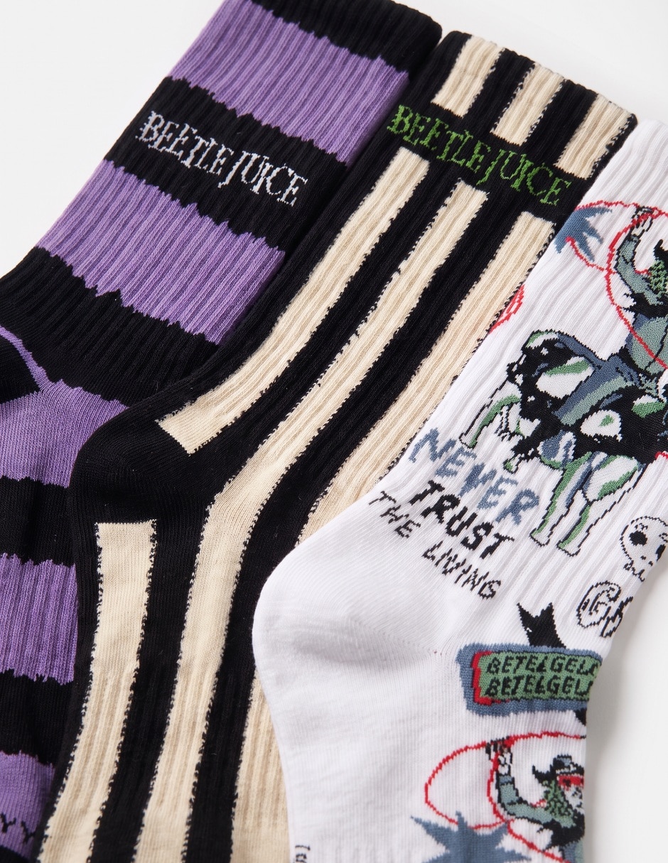 Set calcetín Beetlejuice para hombre 3 pares 3
