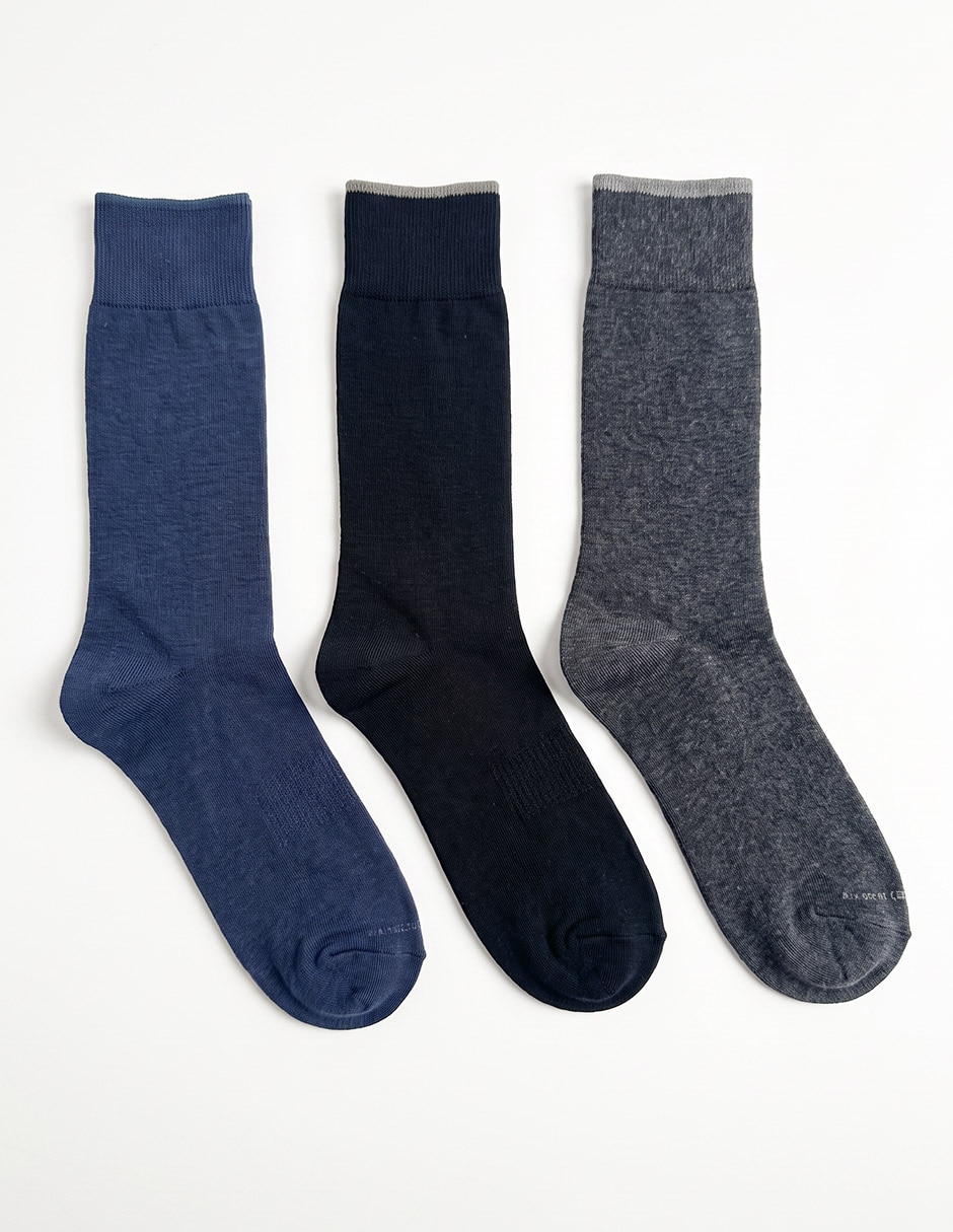 Set de calcetín comfort Punto Blanco de algodón para hombre 3 pares Set de calcetín comfort Punto Blanco de algodón para hombre 3 pares