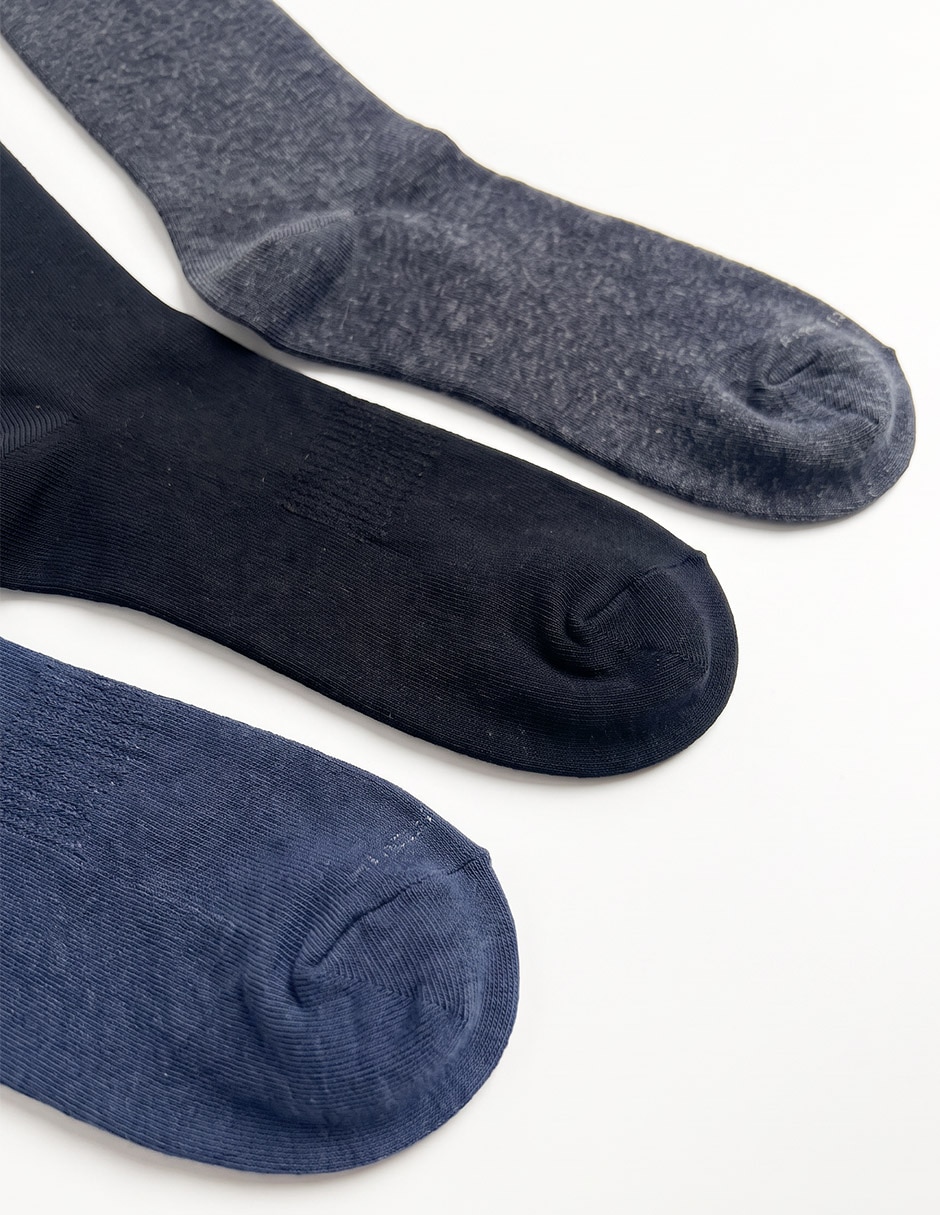 Set de calcetín comfort Punto Blanco de algodón para hombre 3 pares 3