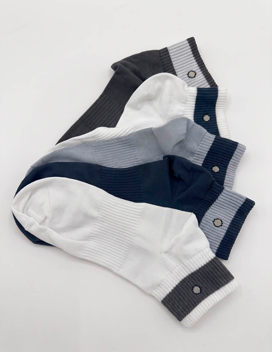 Set de tín punto blanco de algodón para hombre 5 pares Set de tín punto blanco de algodón para hombre 5 pares