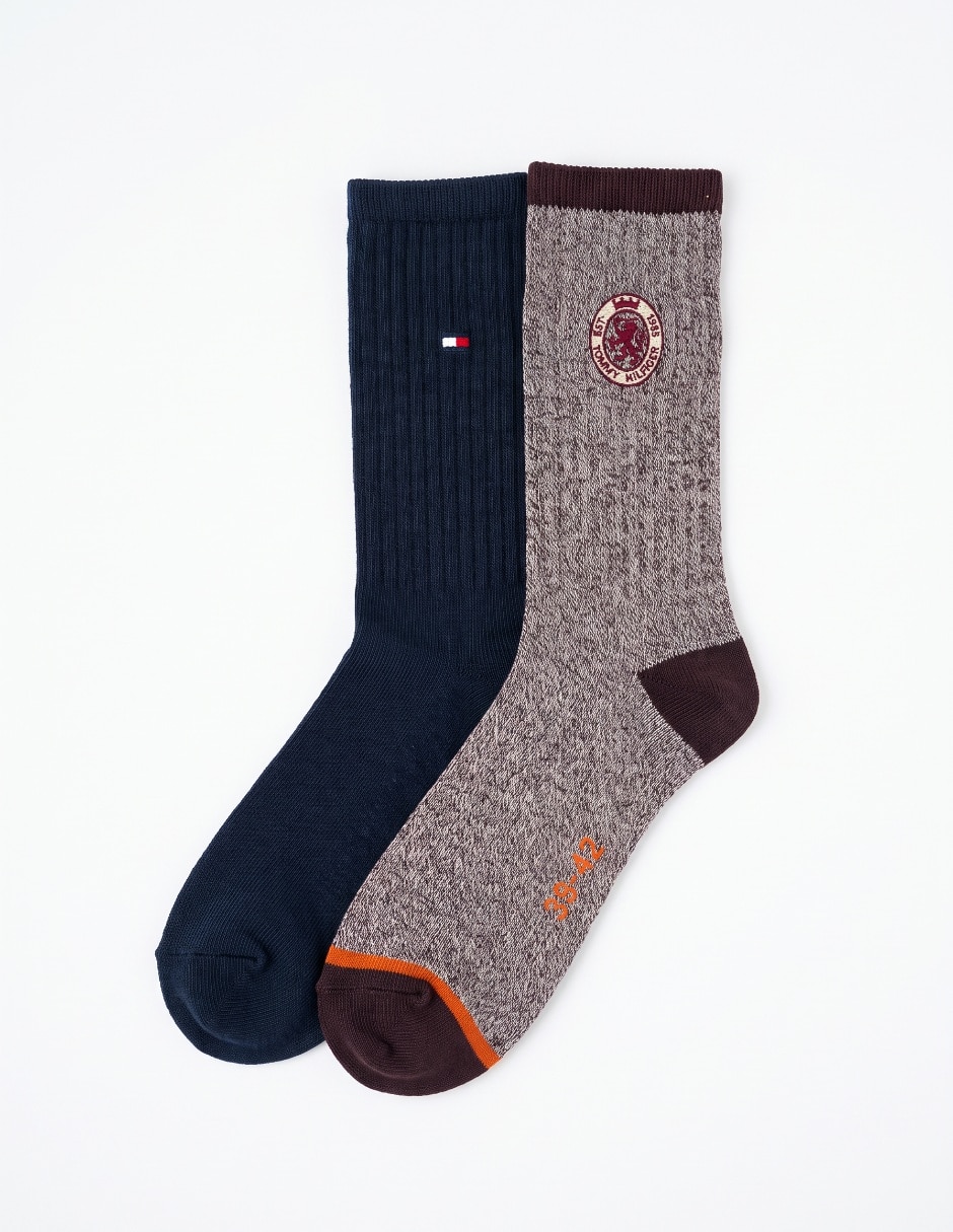 Set de calceta de algodón para hombre 2 pares Set de calceta de algodón para hombre 2 pares